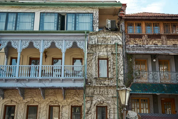 Autentica Architettura Una Zona Accogliente Della Città Vecchia Tbilisi Tbilisi — Foto Stock