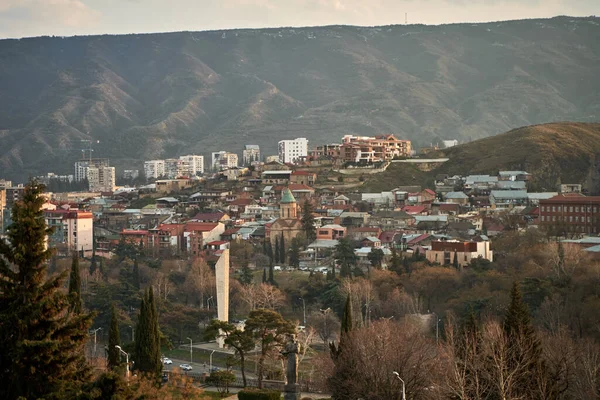 Pemandangan Kota Arsitektur Tbilisi Ibukota Georgia Kota Besar Dataran Tinggi — Stok Foto