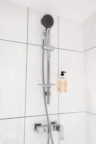 Colonne Douche Avec Mélangeur Intérieur Une Salle Douche Moderne Gel — Photo