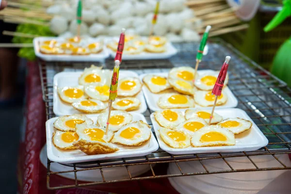 Comida Callejera Tailandia Huevos Fritos Huevos Revueltos Para Llevar — Foto de Stock