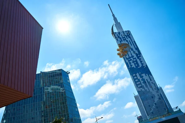 Arquitetura Moderna Batumi Arranha Céus Com Uma Roda Gigante Batumi — Fotografia de Stock