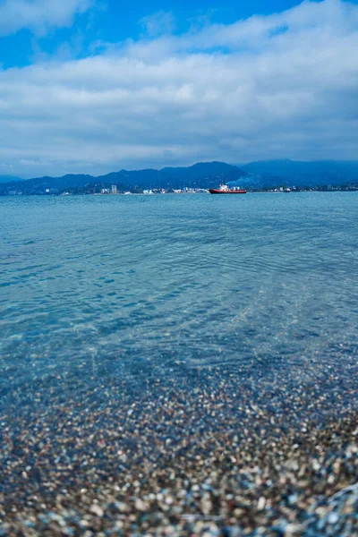 Schip Zwarte Zee Voor Kust Van Batumi Zwarte Zee Water — Stockfoto