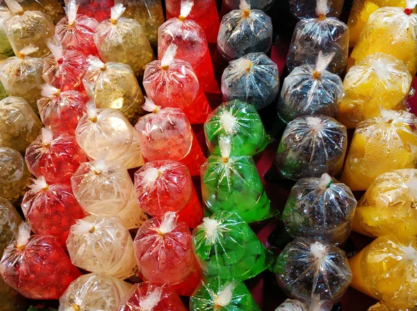 Dolci Colorati Sacchetti Plastica Mercato Street Food Asia Cibo Asiatico — Foto Stock