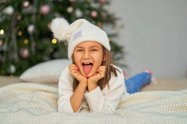 Bonne Enfance Conte Fées Magique Noël Petite Fille Attendant Les — Photo