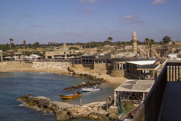 Herods přístav a město Caesarea ruiny, Izrael — Stock fotografie