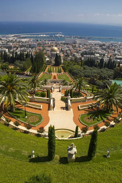 Città di Haifa in Israele dal Giardino Bahai — Foto Stock