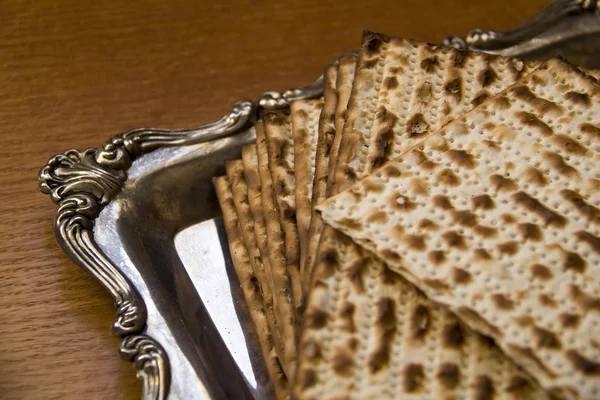 Judiska Matza-närbild — Stockfoto