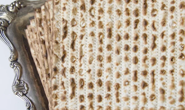 Jewish Matza-CloseUp on white background — Stock Photo, Image