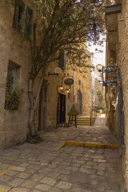 Jaffa.Israel eski şehrin dar sokakta