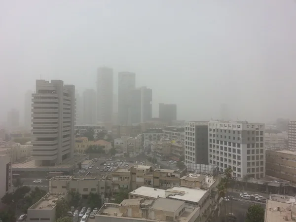 Massiccia tempesta di sabbia in Medio Oriente a Tel Aviv, Israele — Foto Stock