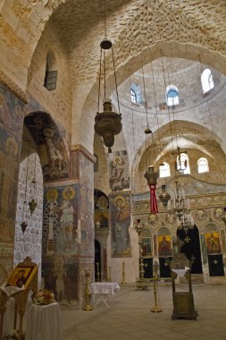 Beutiful fresko iç of Holy Cross Kudüs'te manastır olarak chuch