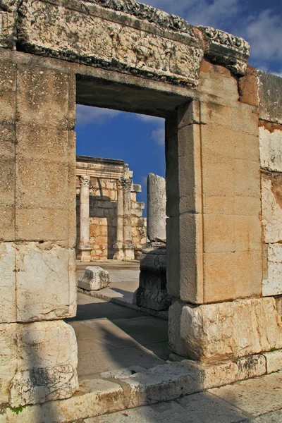 Ruinen der Jesussynagoge in Kapernaum, Israel — Stockfoto