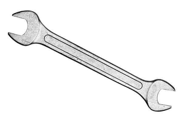 Steel wrench on white — Stock Photo, Image