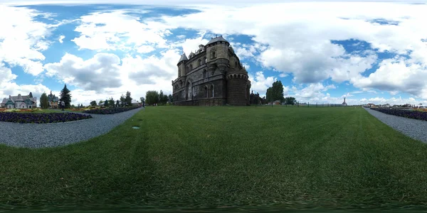 Panoirama with medieval castle — Stock Photo, Image