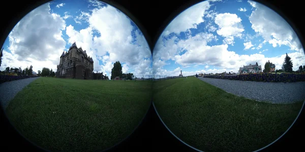 Panoirama com castelo medieval — Fotografia de Stock