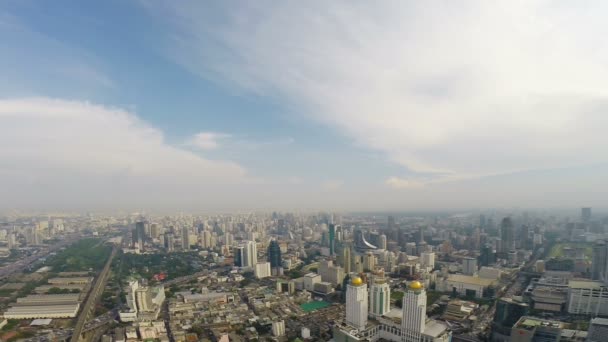 Birds eye view of Bangkok city — Stock Video