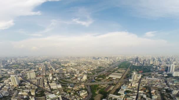 Letecký pohled na město Bangkok — Stock video