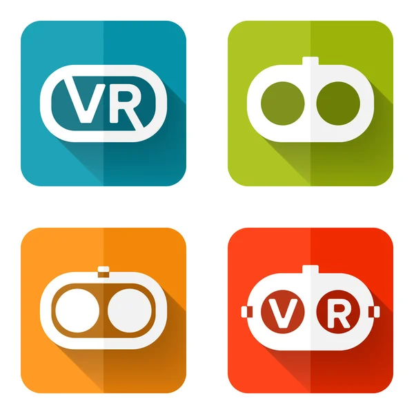 Establecer iconos de la realidad virtual — Vector de stock