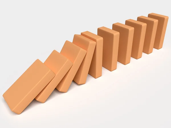 Dominoeffekt. Fallende Kisten — Stockfoto
