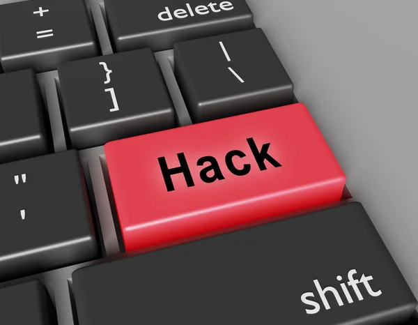 Sicherheitskonzept Word Hack Auf Der Taste Der Computertastatur Darstellung — Stockfoto