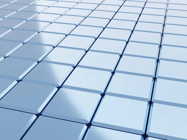 Abstract Blauwe Achtergrond Met Mozaïekblokjes Lichteffect Destructie — Stockfoto