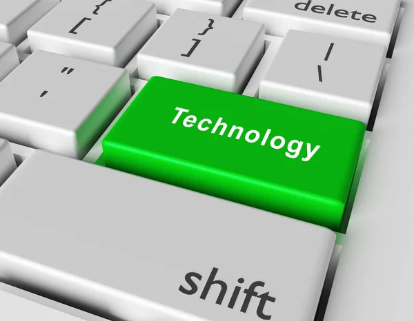 Concept Technologique Technologie Word Sur Bouton Clavier Ordinateur Rendu — Photo