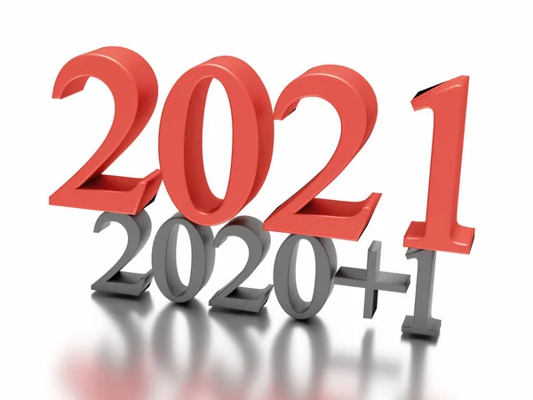 Πρωτοχρονιάτικα 2020 Συν Και 2021 Απομονωμένα Λευκό Απόδοση — Φωτογραφία Αρχείου