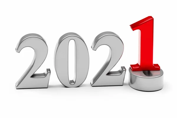 New Year 2021 Holiday Concept Number 2021 Lies Rendering — Stock Photo, Image