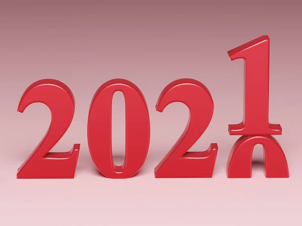 Ano Novo 2021 Conceito Férias Número 2021 Está Renderização — Fotografia de Stock