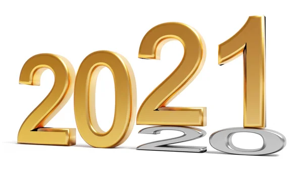 New Year 2021 Holiday Concept Gold Number 2021 Lies 2020 — Stock Photo, Image