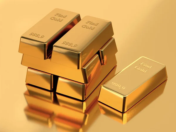 Goldbarren Geschäfts Und Finanzierungskonzept Darstellung — Stockfoto