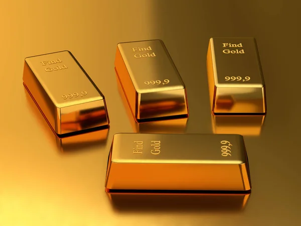 Gold bank bullions. Business and finance concept. 3d rendering