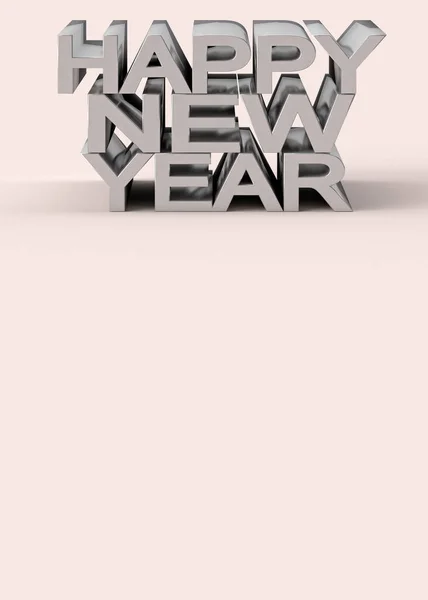 Texto Feliz Año Nuevo Con Fondo Blanco Renderizado — Foto de Stock