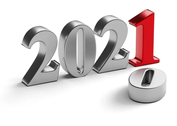 New Year 2021 Replaces Old 2020 Rendering — Stock Photo, Image