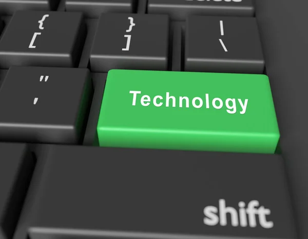 Concept Technologique Technologie Word Sur Bouton Clavier Ordinateur Rendu — Photo