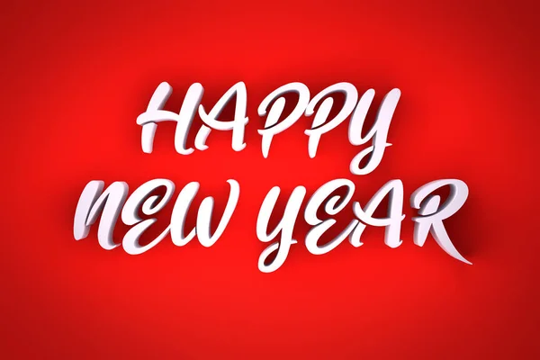 Праздничный Текст Новом Годом Красном Фоне Рендеринг Свободный Шрифт — стоковое фото