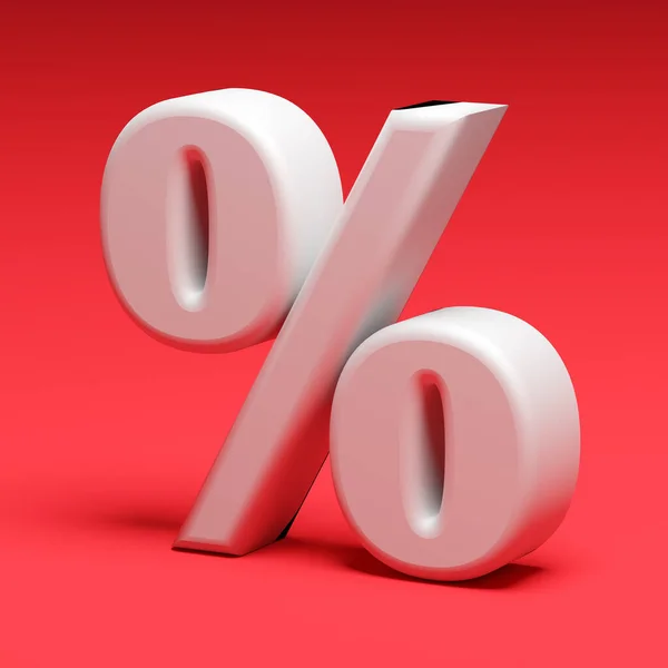 Percentage Sign Red Baclground Business Concept Rendering — Stock Photo, Image