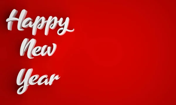 Праздничный Текст Новом Годом Красном Пустом Фоне Рендеринг Свободный Шрифт — стоковое фото
