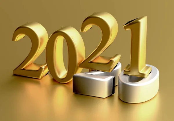 Новорічна Концепція 2021 Року Номер Кольору 2021 Лежить 2020 Році — стокове фото