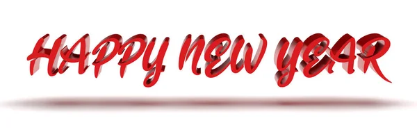 Красный Текст Happy New Year Изолированы Белом Фоне Рендеринг — стоковое фото