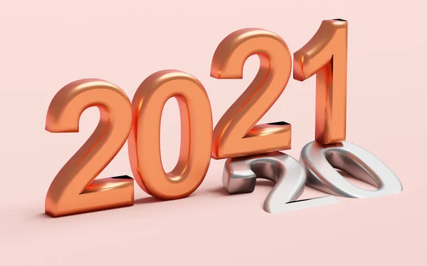 Anno Nuovo 2021 Concetto Vacanza Numero 2021 Trova 2020 Rendering — Foto Stock