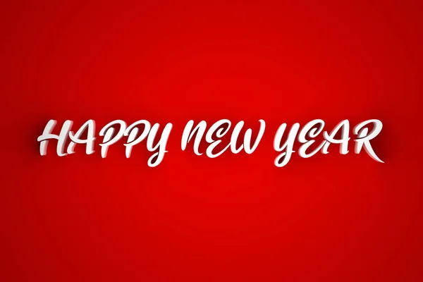 Праздничный Текст Новом Годом Красном Фоне Рендеринг Свободный Шрифт — стоковое фото