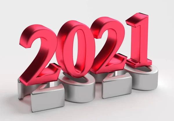 New Year 2021 Holiday Concept Number 2021 Lies 2020 Rendering — Stock Photo, Image