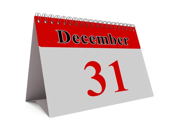 Calendar Page Month December Year End Concept Rendering — Stock Photo, Image