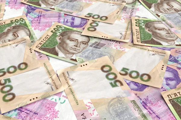 Ukrainisches Geld Griwna Griwna Griwna Mit 500 Banknoten Finanzierungskonzept — Stockfoto