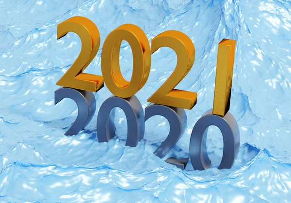 Nieuwjaar 2021 Vakantie Concept Het Nummer 2021 Ligt 2020 Het — Stockfoto