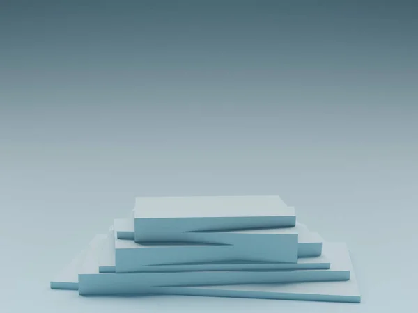 Fondo Azul Abstracto Con Figura Geométrica Conceptual Espacio Blanco Renderizado —  Fotos de Stock