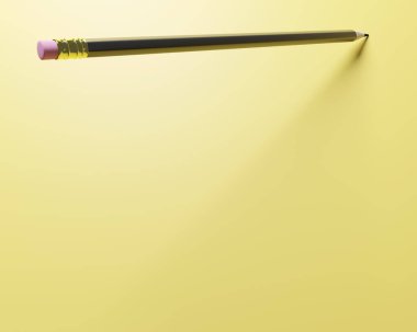 Eğitim sarı arka plan ve boş fotokopi alanı. 3d oluşturma