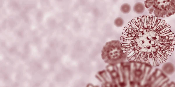 Leere Hintergrund Mit Virus Coronavirus Covid Medizinkonzept Darstellung — Stockfoto