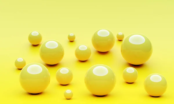 Ball Shadow Yellow Background Rendering — Stock Photo, Image